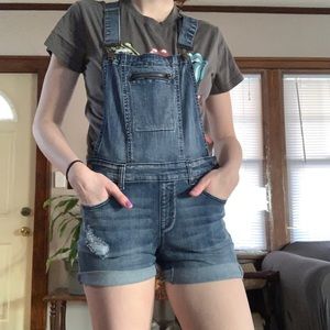 Jean shorts overalls